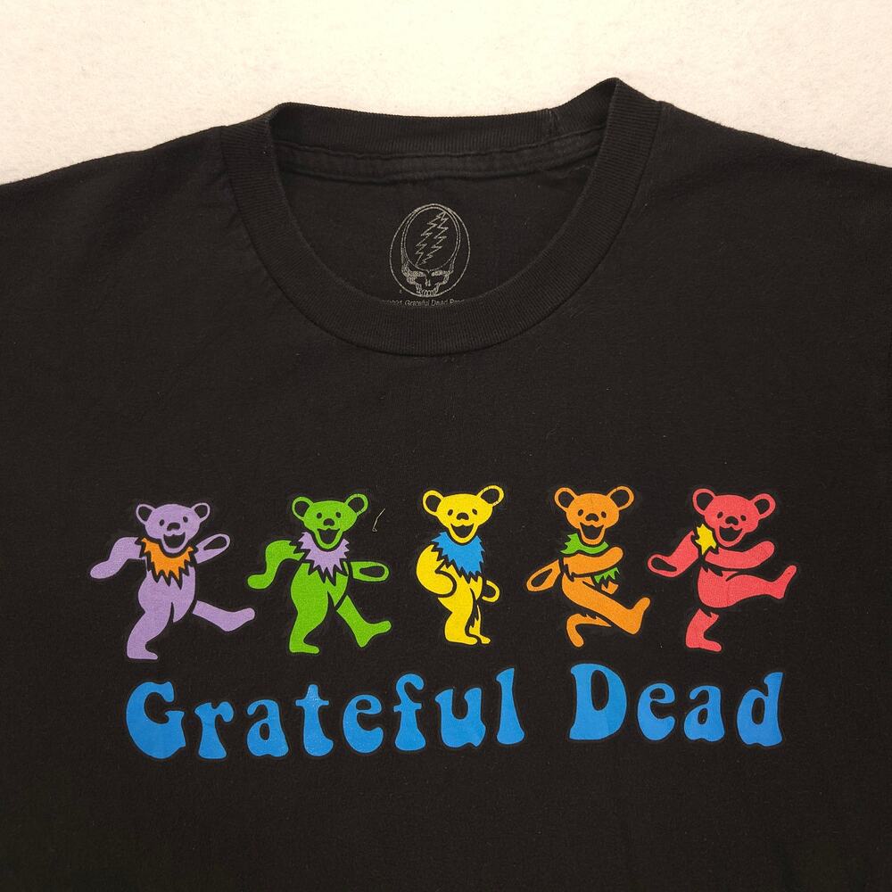 Grateful Dead Band Crew Neck Short Sleeve Graphic T Shirt Mens Size S Black